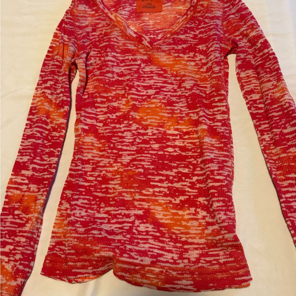 Empowered By You Vibrant Red and Orange Long Sleeve Top